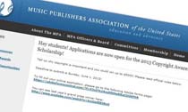 Music Publishers Association Copyright Awareness Scholarship